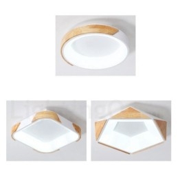 Designer Touch Decorative Dimmable Multi Colours Round Wood Ceiling Light with Acrylic Shade Ceiling Lamp Nordic Style