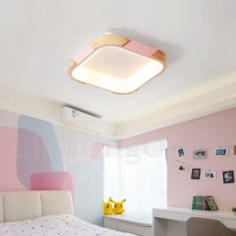 Designer Touch Decorative Dimmable Multi Colours Square Wood Ceiling Light with Acrylic Shade Ceiling Lamp Nordic Style