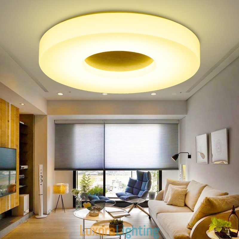 Designer Touch Decorative Dimmable Ultra thin Round Wood Ceiling Light with Acrylic Shade Ceiling Lamp Nordic Style