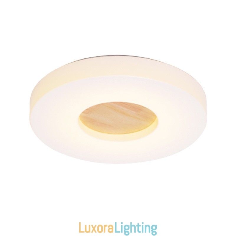 Designer Touch Decorative Dimmable Ultra thin Round Wood Ceiling Light with Acrylic Shade Ceiling Lamp Nordic Style