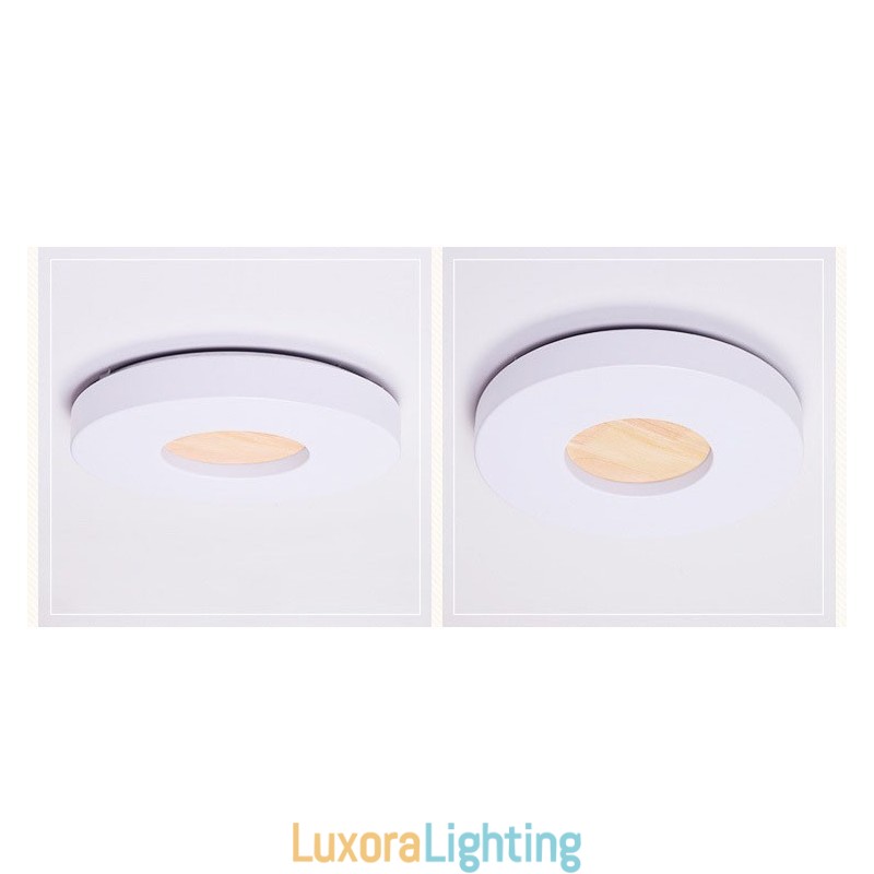 Designer Touch Decorative Dimmable Ultra thin Round Wood Ceiling Light with Acrylic Shade Ceiling Lamp Nordic Style
