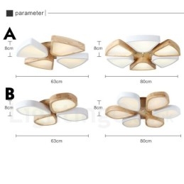 Designer Touch Decorative Dimmable Ultra thin Petal Wood Ceiling Light with Acrylic Shade Ceiling Lamp Nordic Style