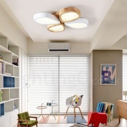 Designer Touch Decorative Dimmable Ultra thin Petal Wood Ceiling Light with Acrylic Shade Ceiling Lamp Nordic Style