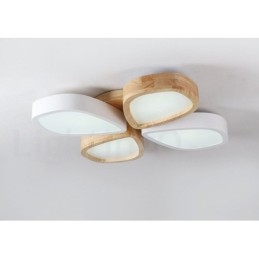 Designer Touch Decorative Dimmable Ultra thin Petal Wood Ceiling Light with Acrylic Shade Ceiling Lamp Nordic Style