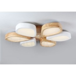 Designer Touch Decorative Dimmable Ultra thin Petal Wood Ceiling Light with Acrylic Shade Ceiling Lamp Nordic Style