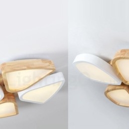 Designer Touch Decorative Dimmable Ultra thin Petal Wood Ceiling Light with Acrylic Shade Ceiling Lamp Nordic Style