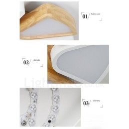 Designer Touch Decorative Dimmable Ultra thin Petal Wood Ceiling Light with Acrylic Shade Ceiling Lamp Nordic Style