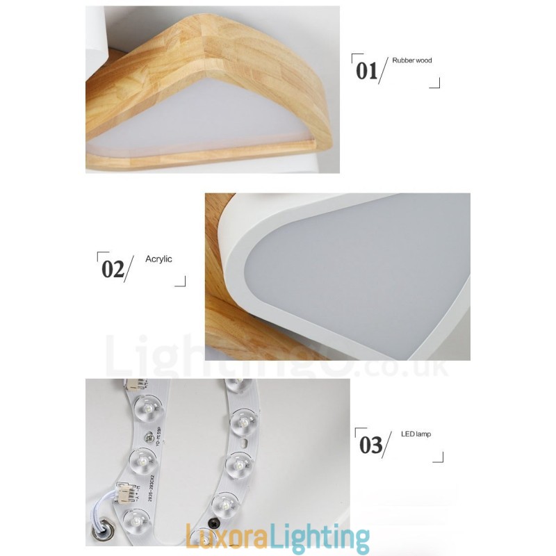 Designer Touch Decorative Dimmable Ultra thin Petal Wood Ceiling Light with Acrylic Shade Ceiling Lamp Nordic Style
