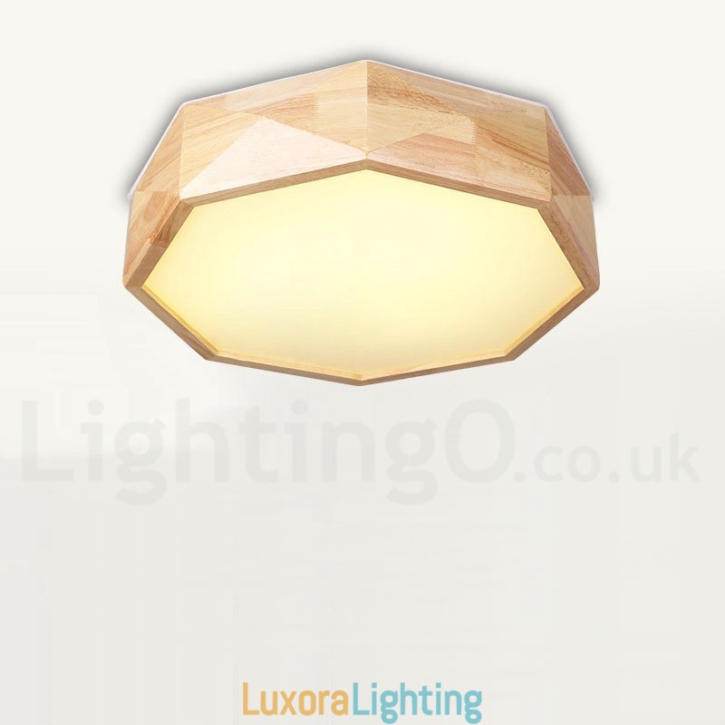 Designer Touch Decorative Dimmable Wood Ceiling Light with Acrylic Shade Ceiling Lamp Nordic Style