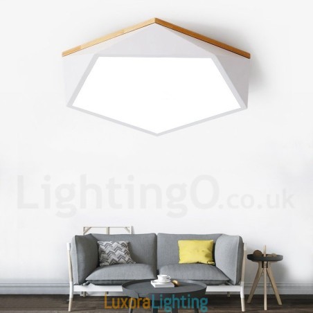 Designer Touch Decorative Dimmable Macaron Multi Colours Wood Ceiling Light with Acrylic Shade Ceiling Lamp Nordic Style