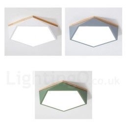 Designer Touch Decorative Dimmable Macaron Multi Colours Wood Ceiling Light with Acrylic Shade Ceiling Lamp Nordic Style