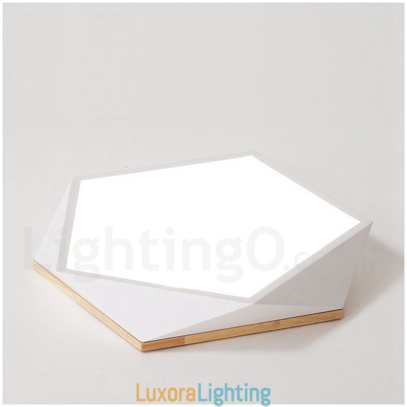 Designer Touch Decorative Dimmable Macaron Multi Colours Wood Ceiling Light with Acrylic Shade Ceiling Lamp Nordic Style