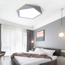 Designer Touch Decorative Dimmable Macaron Multi Colours Wood Ceiling Light with Acrylic Shade Ceiling Lamp Nordic Style