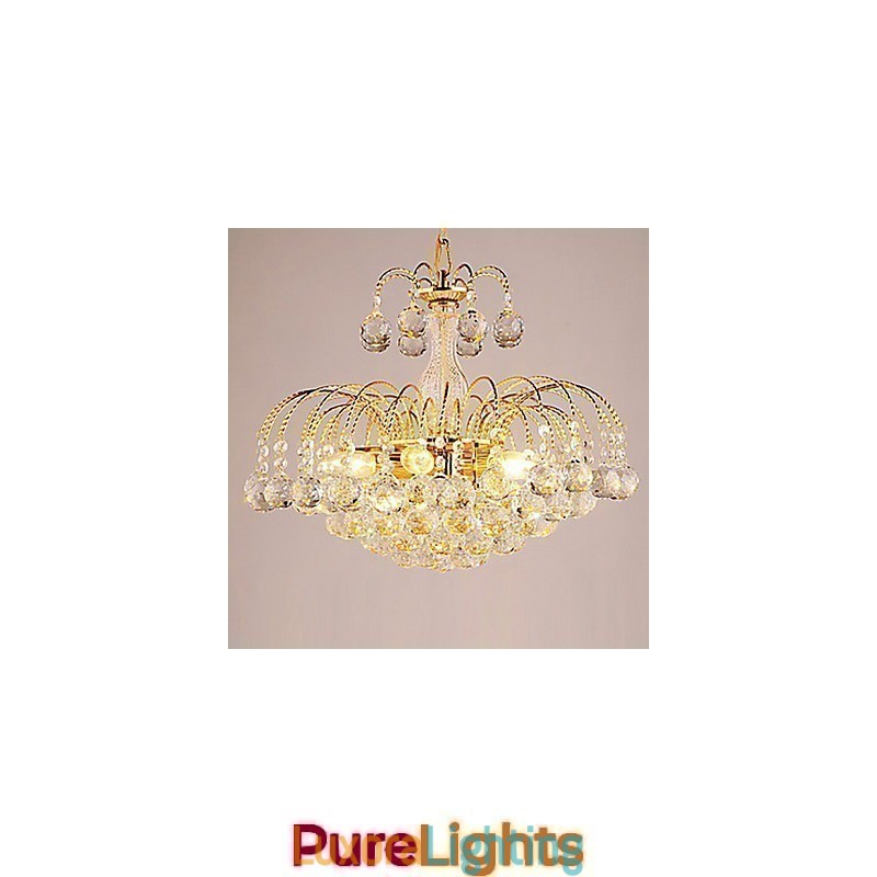 Designer Touch Decorative European Style Luxury 3 Light Chandelier With Crystal Balls