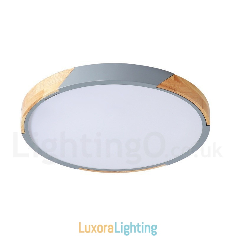 Designer Touch Decorative Dimmable Macaron Multi Colours Wood Ultra thin Ceiling Light with Acrylic Shade Ceiling Lamp Nordic Style