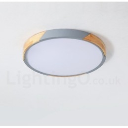 Designer Touch Decorative Dimmable Macaron Multi Colours Wood Ultra thin Ceiling Light with Acrylic Shade Ceiling Lamp Nordic Style