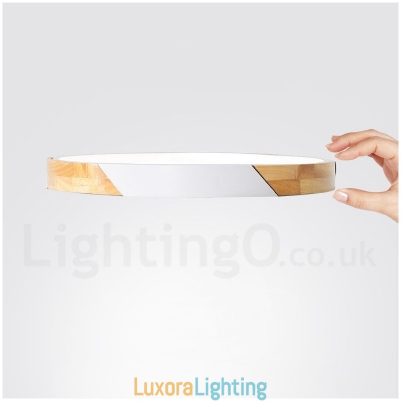 Designer Touch Decorative Dimmable Macaron Multi Colours Wood Ultra thin Ceiling Light with Acrylic Shade Ceiling Lamp Nordic Style