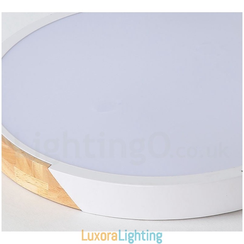 Designer Touch Decorative Dimmable Macaron Multi Colours Wood Ultra thin Ceiling Light with Acrylic Shade Ceiling Lamp Nordic Style