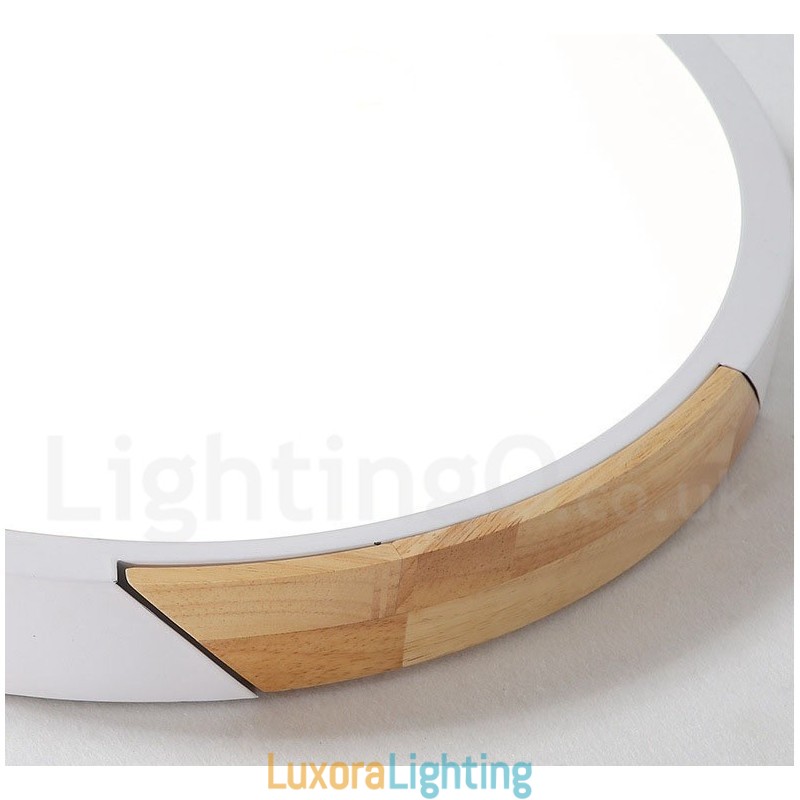 Designer Touch Decorative Dimmable Macaron Multi Colours Wood Ultra thin Ceiling Light with Acrylic Shade Ceiling Lamp Nordic Style