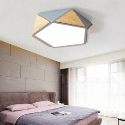 Designer Touch Decorative Dimmable Macaron Multi Colours Wood Ceiling Light with Acrylic Shade Ceiling Lamp Nordic Style