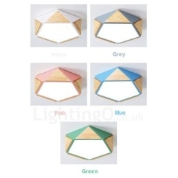 Designer Touch Decorative Dimmable Macaron Multi Colours Wood Ceiling Light with Acrylic Shade Ceiling Lamp Nordic Style