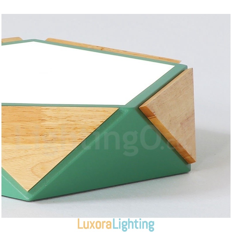 Designer Touch Decorative Dimmable Macaron Multi Colours Wood Ceiling Light with Acrylic Shade Ceiling Lamp Nordic Style