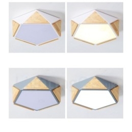 Designer Touch Decorative Dimmable Macaron Multi Colours Wood Ceiling Light with Acrylic Shade Ceiling Lamp Nordic Style