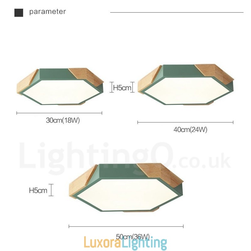 Designer Touch Decorative Dimmable Macaron Ultra thin Multi Colours Wood Ceiling Light with Acrylic Shade Ceiling Lamp Nordic Style