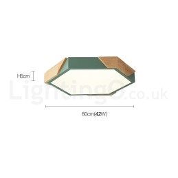 Designer Touch Decorative Dimmable Macaron Ultra thin Multi Colours Wood Ceiling Light with Acrylic Shade Ceiling Lamp Nordic Style