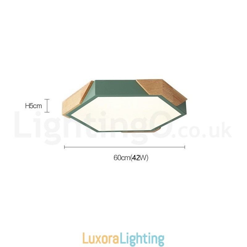 Designer Touch Decorative Dimmable Macaron Ultra thin Multi Colours Wood Ceiling Light with Acrylic Shade Ceiling Lamp Nordic Style