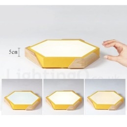 Designer Touch Decorative Dimmable Macaron Ultra thin Multi Colours Wood Ceiling Light with Acrylic Shade Ceiling Lamp Nordic Style