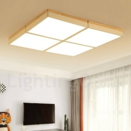 Designer Touch Decorative Large Square Dimmable Macaron Ultra thin Multi Colours Wood Ceiling Light with Acrylic Shade Ceiling Lamp Nordic Style