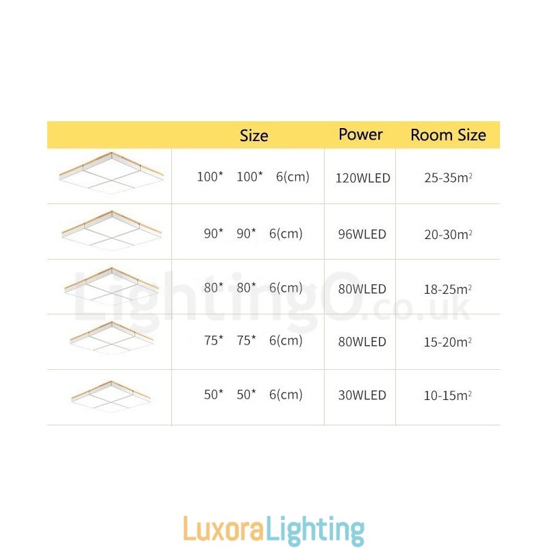 Designer Touch Decorative Large Square Dimmable Macaron Ultra thin Multi Colours Wood Ceiling Light with Acrylic Shade Ceiling Lamp Nordic Style