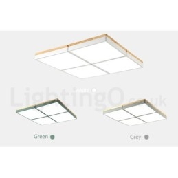 Designer Touch Decorative Large Square Dimmable Macaron Ultra thin Multi Colours Wood Ceiling Light with Acrylic Shade Ceiling Lamp Nordic Style