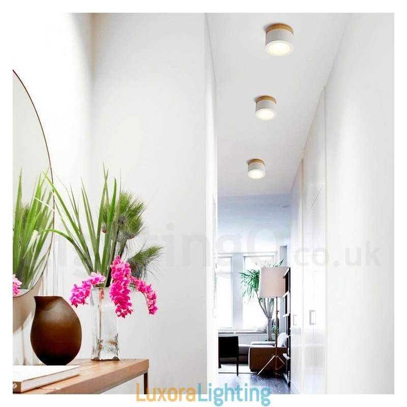 Designer Touch Decorative Wood Modern Design Mini Ceiling Light with Acrylic Shade Special for Also Can be Used as Wall Light