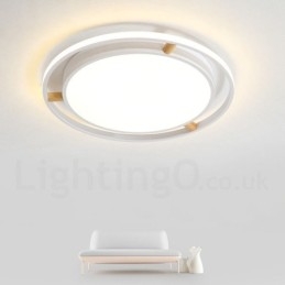 Designer Touch Decorative Dimmable Macaron Ultra thin Multi Colours Wood Round Ceiling Light with Acrylic Shade Ceiling Lamp Nordic Style