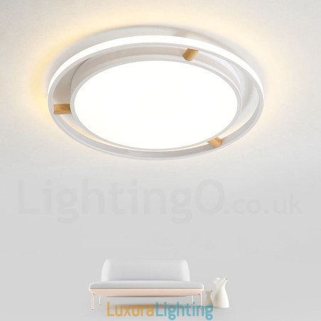 Designer Touch Decorative Dimmable Macaron Ultra thin Multi Colours Wood Round Ceiling Light with Acrylic Shade Ceiling Lamp Nordic Style