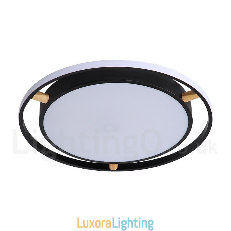 Designer Touch Decorative Dimmable Macaron Ultra thin Multi Colours Wood Round Ceiling Light with Acrylic Shade Ceiling Lamp Nordic Style