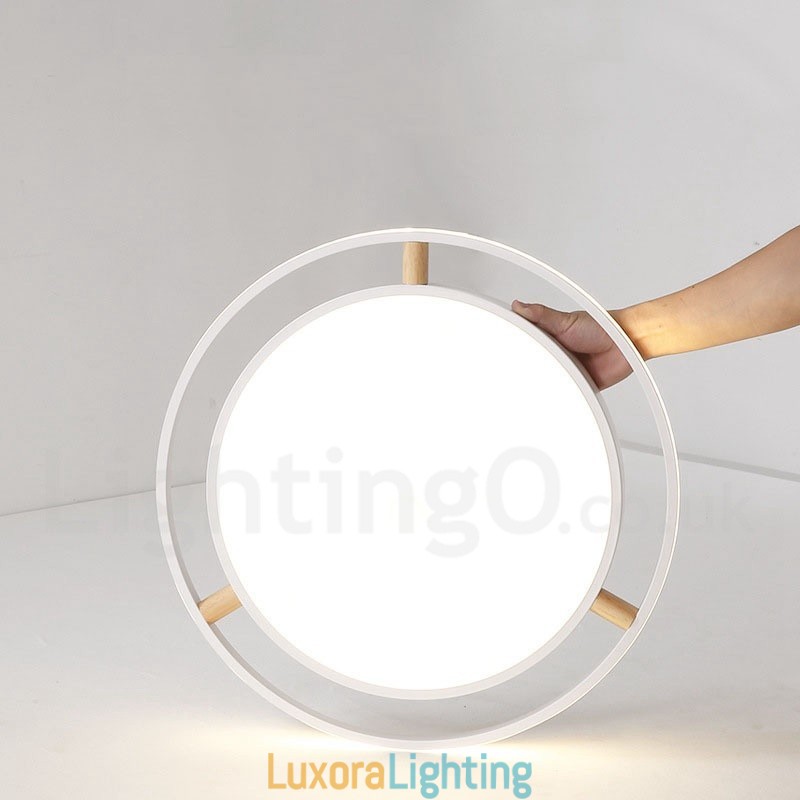 Designer Touch Decorative Dimmable Macaron Ultra thin Multi Colours Wood Round Ceiling Light with Acrylic Shade Ceiling Lamp Nordic Style