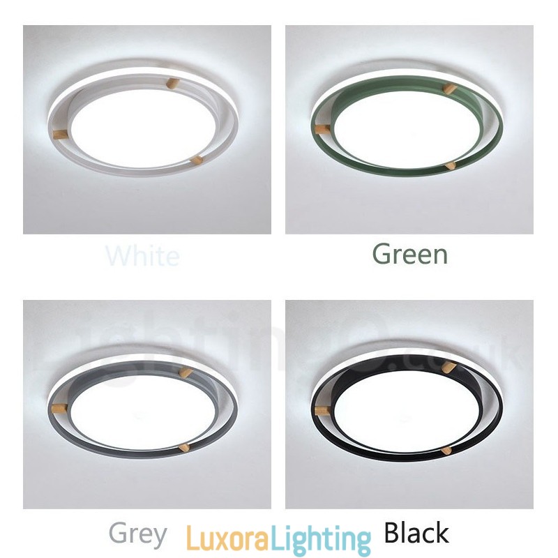 Designer Touch Decorative Dimmable Macaron Ultra thin Multi Colours Wood Round Ceiling Light with Acrylic Shade Ceiling Lamp Nordic Style