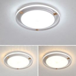 Designer Touch Decorative Dimmable Macaron Ultra thin Multi Colours Wood Round Ceiling Light with Acrylic Shade Ceiling Lamp Nordic Style