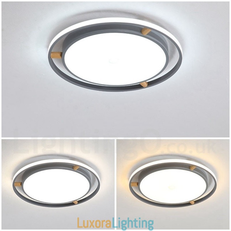 Designer Touch Decorative Dimmable Macaron Ultra thin Multi Colours Wood Round Ceiling Light with Acrylic Shade Ceiling Lamp Nordic Style