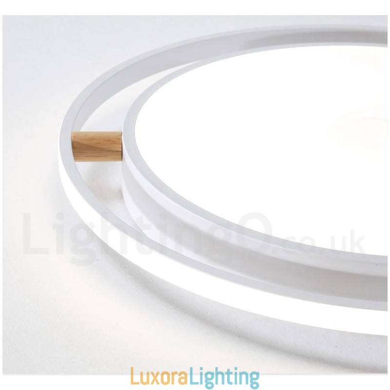 Designer Touch Decorative Dimmable Macaron Ultra thin Multi Colours Wood Round Ceiling Light with Acrylic Shade Ceiling Lamp Nordic Style