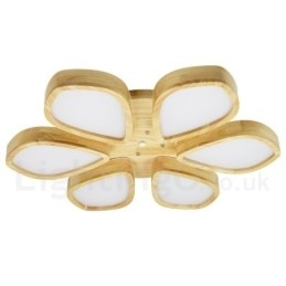 Designer Touch Decorative Wood Petal Ceiling Light with Acrylic Shade Ceiling Lamp Nordic Style