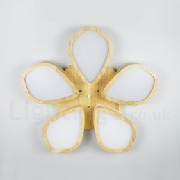 Designer Touch Decorative Wood Petal Ceiling Light with Acrylic Shade Ceiling Lamp Nordic Style