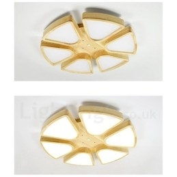 Designer Touch Decorative Wood Petal Ceiling Light with Acrylic Shade Ceiling Lamp Nordic Style