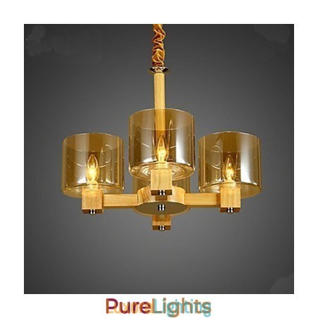 Designer Touch Decorative Fashion Pendant lamp Table Wooden Glass Cover