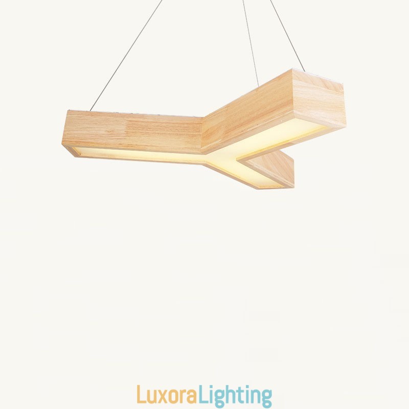 Designer Touch Decorative Wood Modern Triangle Pendant Light