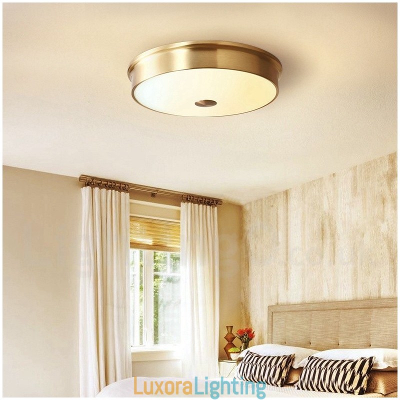 Designer Touch Decorative Retro Vintage Flush Mount Ceiling Light with Glass Shade