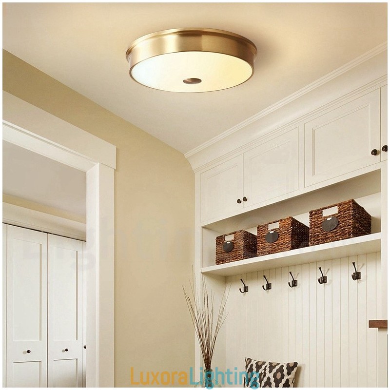 Designer Touch Decorative Retro Vintage Flush Mount Ceiling Light with Glass Shade